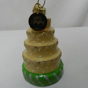 Coton Colors Happy Everything Just Married Wedding Christmas Tree Ornament glass